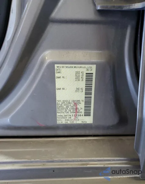 2015 Nissan Altima 2.5 from USA, damaged, VIN 1N4AL3AP7FN333984